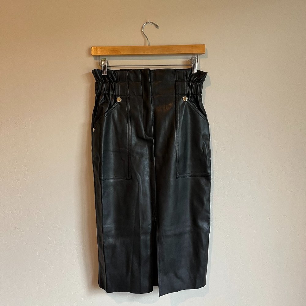 River Island Paperbag Leather Skirt